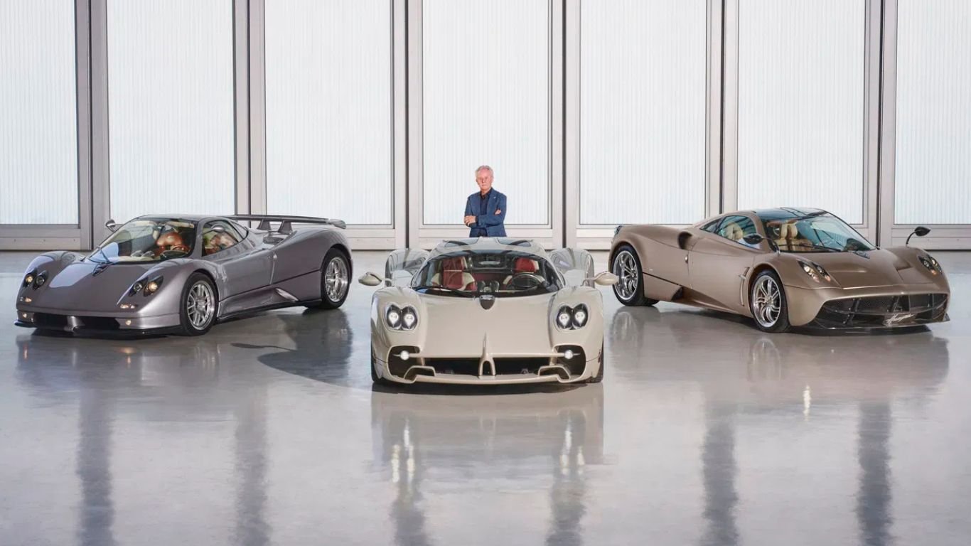 Horacio Pagani In His Italian Studio, Next To A Pagani Huayra hypercar